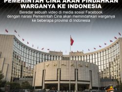 (HOAX) PEMERINTAH CINA AKAN PINDAHKAN WARGANYA KE INDONESIA