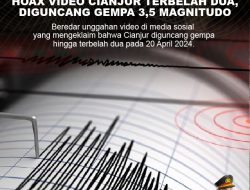 KLARIFIKASI HOAX FALSE CONTEXT VIDEO CIANJUR TERBELAH DUA, DIGUNCANG GEMPA 3,5 MAGNITUDO