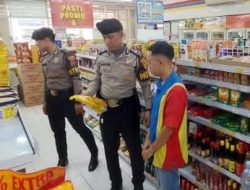 Samapta Polres Ciamis Giat Pemantauan Harga dan Ketersediaan Bahan Pokok di Mini Market