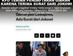 KPU TERIMA PENDAFTARAN GIBRAN KARENA TERIMA SURAT DARI JOKOWI