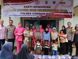 Peringati HUT Bhayangkara ke-78, Polres Cirebon Kota Gelar Bakti Kesehatan dan Penanganan Stunting