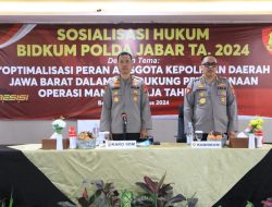 Sosialisasi Hukum oleh Bidkum Polda Jabar Tahun 2024 dengan Tema Optimalisasi Peran Anggota Kepolisian Daerah Jawa Barat Dalam Mendukung Pelaksanaan Operasi Mantap Praja Tahun 2024