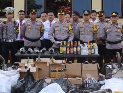 Dua Pekan KRYD, Ratusan Knalpot Brong dan Minuman Keras Diamankan Polres Cianjur