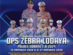 Tingkatkan Kamseltibcarlantas, Polres Subang Gelar Ops Zebra Lodaya