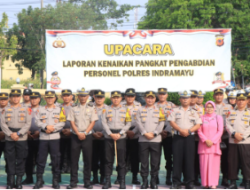 Polres Indramayu Gelar Korp Raport, Dua Perwira Terima Kenaikan Pangkat Pengabdian