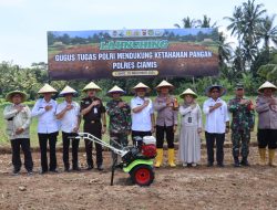 Polres Ciamis Bergerak Nyata Dukung Swasembada Pangan, Lahan Tidur Diubah Jadi Lahan Produktif