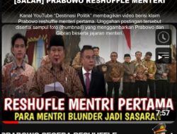 [Salah] Prabowo Reshuffle Menteri