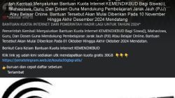 [PENIPUAN] TAUTAN BANTUAN KUOTA INTERNET DARI KEMENDIKBUD