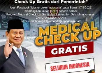 [PENIPUAN] Tautan “Pendaftaran Medical Check Up Gratis dari Pemerintah”