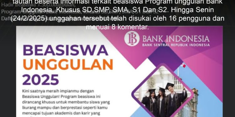 [PENIPUAN] Tautan Pendaftaran Beasiswa Unggulan Bank Indonesia