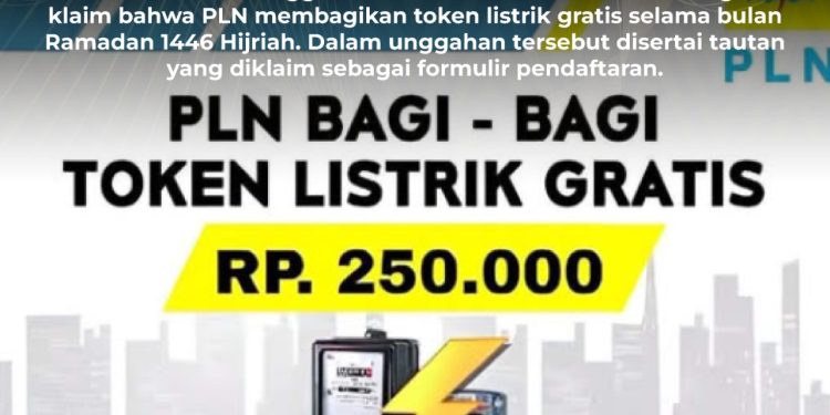 [HOAKS] PLN Bagikan Token Listrik Gratis Selama Bulan Ramadan