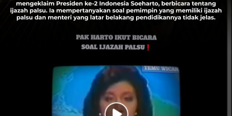 [HOAKS] Soeharto Bicara soal Ijazah Palsu
