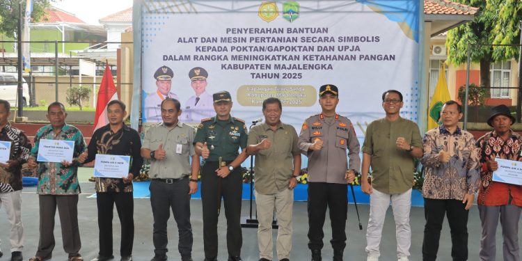 Kapolres Majalengka Dukung Peningkatan Ketahanan Pangan, Hadiri Penyerahan Alsintan