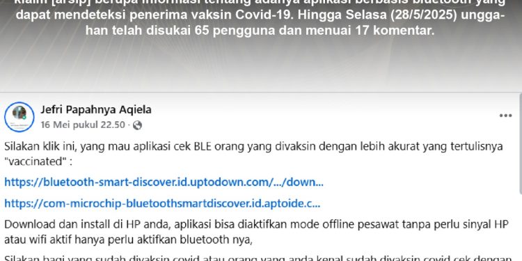 [PENIPUAN] Ada Aplikasi Bluetooth Pendeteksi Penerima Vaksin Covid-19