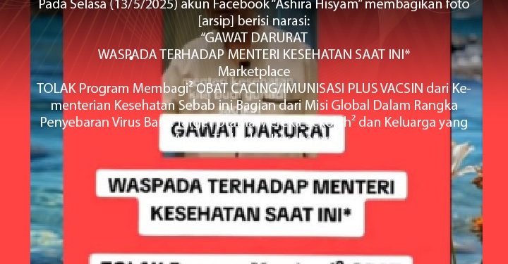 [SALAH] Virus Baru Disebarkan ke Anak Sekolah Melalui Pembagian Obat Cacing