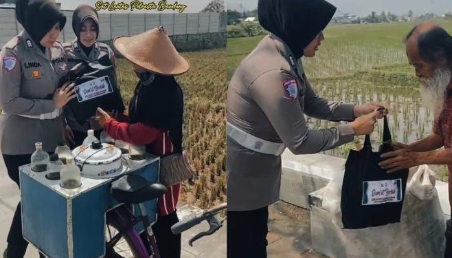 lewat ‘Jumat Berbagi’, Satlantas Bandung Tunjukkan Rasa Kepedulian
