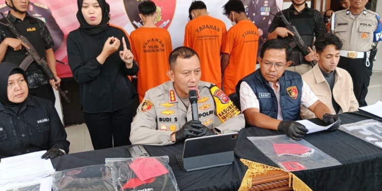Polrestabes Bandung Tangkap Empat Tersangka Anggota Pencak Silat Yang Lakukan Pengeroyokan