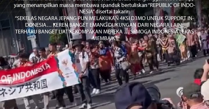 [SALAH] Jepang Melakukan Aksi Demo untuk Support Indonesia