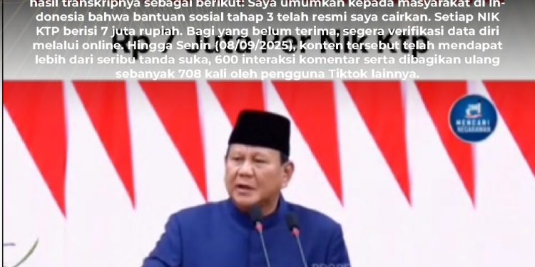 [PENIPUAN] Presiden Prabowo Umumkan Bansos Tahap Tiga Resmi Cair 7 Juta Setiap NIK