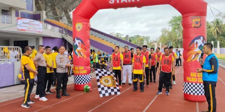 Ratusan Personel Polres Ciamis Ikuti Tes Kesamaptaan Jasmani Dan Beladiri