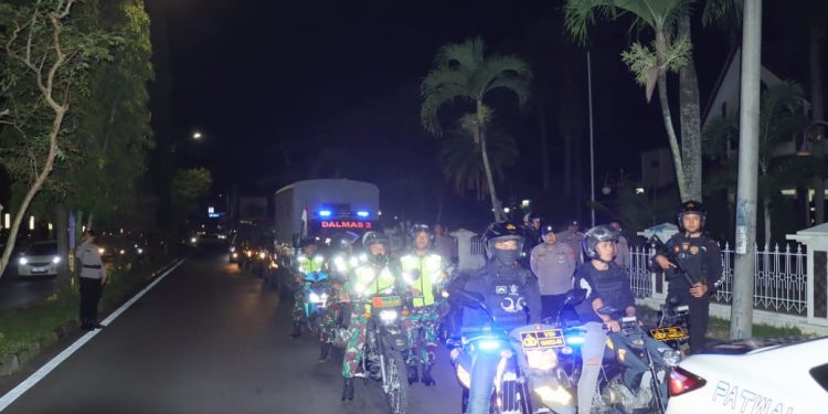 Cegah Kejahatan Malam, Polres Ciamis Gelar Patroli Gabungan Skala Besar