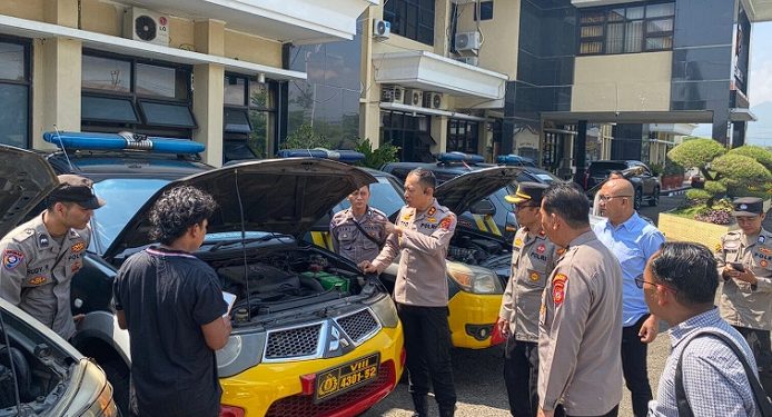 Cek Kesiapsiagaan, Polres Sumedang Periksa Ratusan Kendaraan Dinas Polsek Jajaran