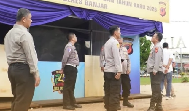 Kapolres Banjar Tinjau Kesiapan Pos Pengamanan Jelang Natal dan Tahun Baru
