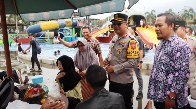 Kapolres Ciamis Cek Pengamanan di Objek Wisata Tirta Sumber Jaya Cipangalun