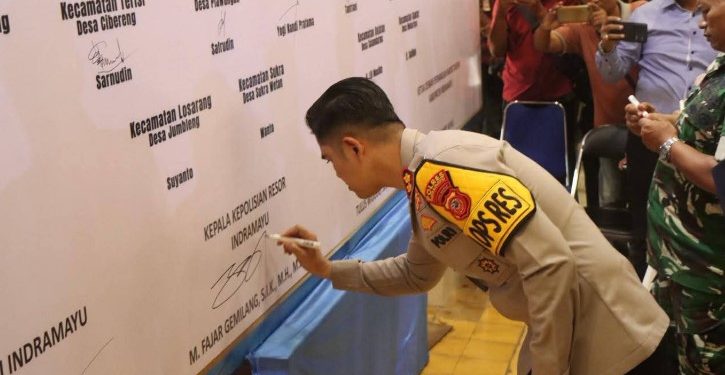 Polres Indramayu Tegaskan Deklarasi Damai Kunci Sukses Pilwu Serentak 2025