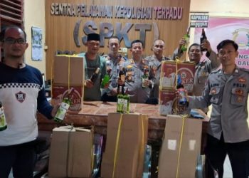 Polres Indramayu Siap Amankan Pilwu Serentak 2025, Ratusan Botol Miras dan Knalpot Brong Disita