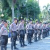 Polres Majalengka Gelar Apel Kesiapan Pengamanan Aksi Unjuk Rasa DPP Konfederasi Serikat Nasional (KSN) Kabupaten Majalengka