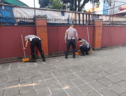 Bulan Bhakti Polantas, Sat Lantas Polresta Bogor Kota Bersih-Bersih Vihara