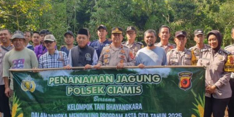 Polres Ciamis dan Warga Tanam Jagung, Dukung Ketahanan Pangan Nasional