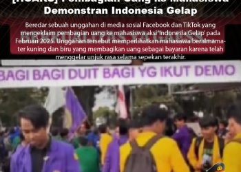 [HOAKS] Pembagian Uang ke Mahasiswa Demonstran Indonesia Gelap