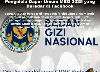 [HOAX] Tautan Pendaftaran CPNS Pengelola Dapur Umum MBG 2025 yang Beredar di Facebook