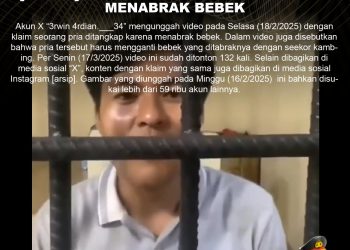 [SALAH] Video Pria Dipenjara karena Menabrak Bebek