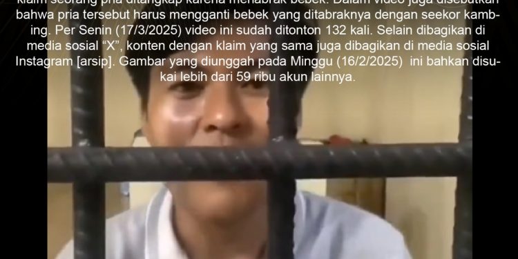 [SALAH] Video Pria Dipenjara karena Menabrak Bebek