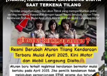 {HOAX] KENDARAAN LANGSUNG DISITA SAAT TERKENA TILANG