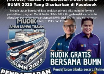 [HOAX] Tautan Pendaftaran Mudik Gratis BUMN 2025 Yang Disebarkan di Facebook
