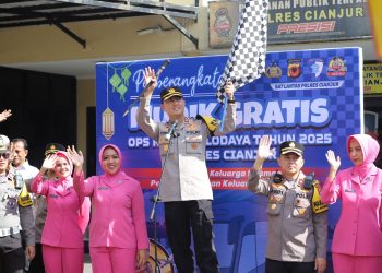 Polres Cianjur Fasilitasi Mudik Gratis, Berangkatkan 120 Warga Menuju Kampung Halaman