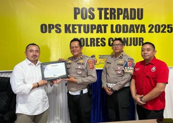 Satlantas Polres Cianjur Raih Penghargaan atas Suksesnya Pengamanan Arus Mudik