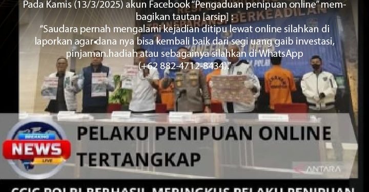 [PENIPUAN] Tautan dan Nomor WA “Pengaduan Penipuan Online”