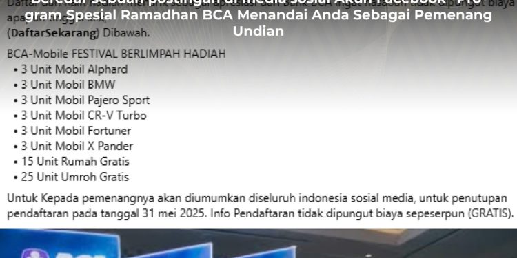 KLARIFIKASI HOAX – IMPOSTER CONTENT [PENIPUAN] Tautan Pendaftaran “Festival Berhadiah BCA Mobile”