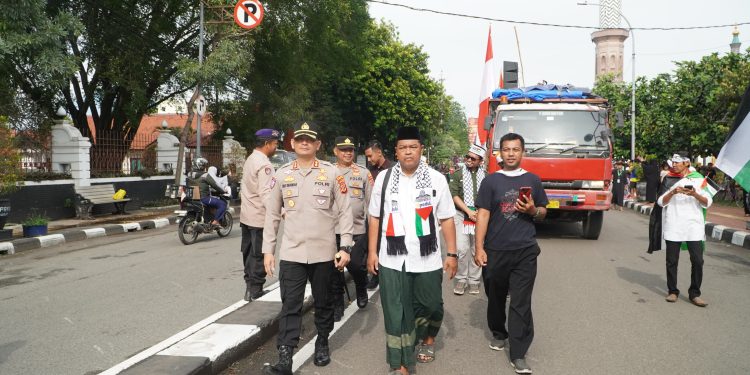 Kapolres Cirebon Kota Kawal Aksi Damai Solidaritas untuk Gaza, Palestina