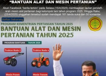 [PENIPUAN] Tautan Pendaftaran Program “Bantuan Alat Dan Mesin Pertanian”