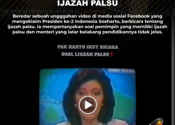 [HOAKS] Soeharto Bicara soal Ijazah Palsu