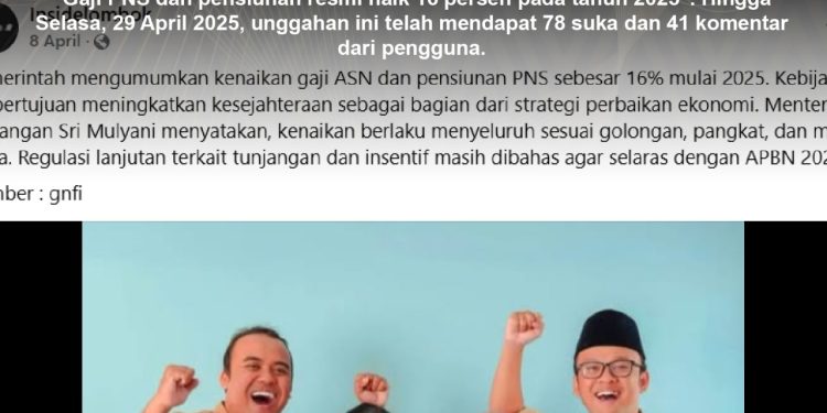 [SALAH] Gaji PNS Dan Pensiunan Resmi Naik 16 Persen Tahun 2025