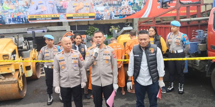 Polres Ciamis Bongkar Jaringan Pencurian Alat Berat, Empat Tersangka Ditangkap