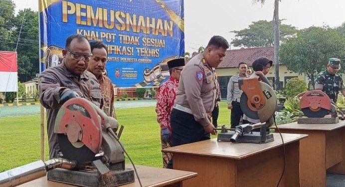 Polresta Cirebon Musnahkan 4.118 Knalpot Brong
