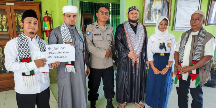 Kanit Binmas Polsek Pasawahan Apresiasi Bantuan Kemanusiaan SMPN 1 Pasawahan untuk Palestina